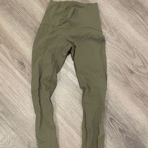 Olive green ankle lulu leggings